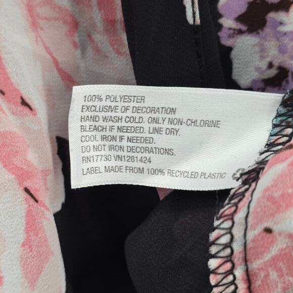 Xhilaration Black Floral Sheer Boho Flowy Beach Swim Cover Up Duster Kimono L/XL - Picture 7 of 7